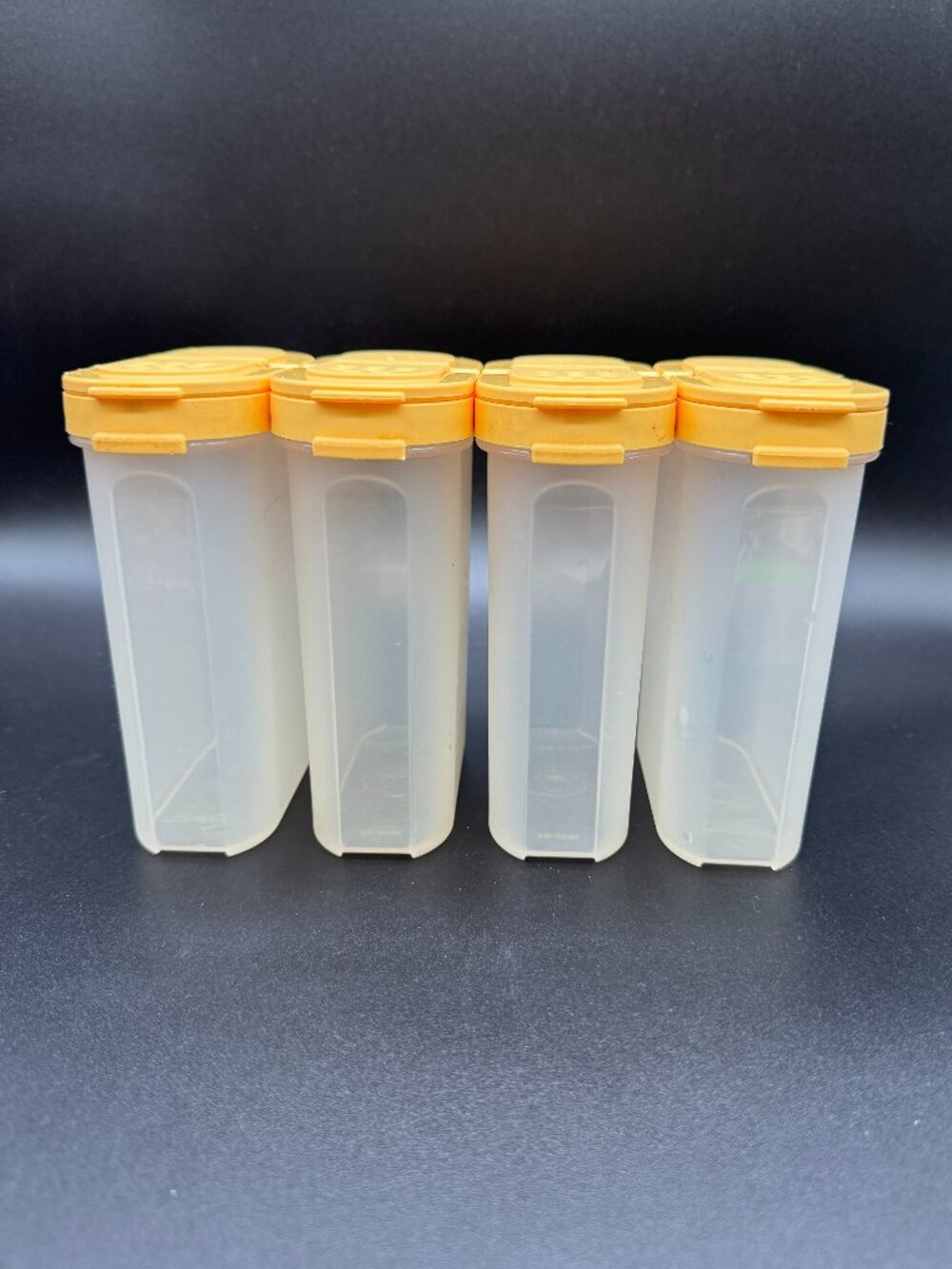 VTG Tupperware Modular Mates Spice Keeper Shaker Containers Yellow set of 4